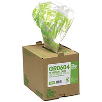 The Green Sack Medium Duty Refuse Sacks, 80 Litre, Clear, Pack of 75