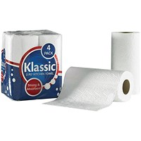 Klassic Kitchen Roll, 2-Ply, 24 Rolls of 60 Sheets Klassic Kitchen Roll, 2-Ply, 24 Rolls of 60 Sheets