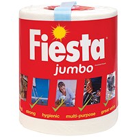 Fiesta White Jumbo Kitchen Roll, 1 Roll of 600 Sheets