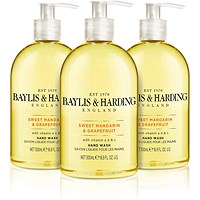 Baylis & Harding Mandarin & Grapefruit Hand Wash, 500ml, Pack of 3