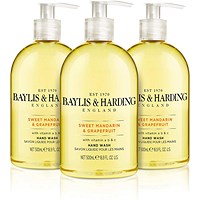 Baylis & Harding Mandarin & Grapefruit Hand Wash, 500ml, Pack of 3 Baylis & Harding Mandarin & Grapefruit Hand Wash, 500ml, Pack of 3