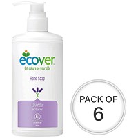Ecover Lavender & Aloe Vera Hand Wash, 250ml, Pack of 6