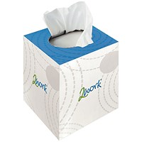 2Work Facial Tissues, 2-Ply, 24 Cubes of 70 Sheets