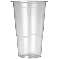 CE Marked Polypropylene Half Pint Tumbler, 284ml, Clear, Pack of 50