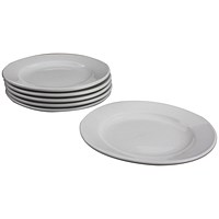 Porcelain Plate, 170mm, White, Pack of 6 Porcelain Plate, 170mm, White, Pack of 6