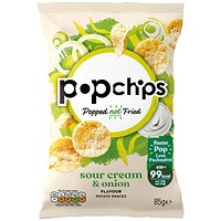 Popchips Crisps Sour Cream and Onion Share Bag 85g (Pack of 8)