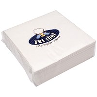 2-Ply Napkins, 400mmx400mm, White, Pack of 100