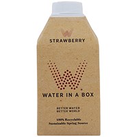 Water in a Box Strawberry Water, Cartons, 500ml, Pack of 12 Water in a Box Strawberry Water, Cartons, 500ml, Pack of 12
