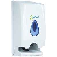 2Work Twin Toilet Roll Dispenser White CPD43612