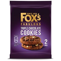 Fox's Triple Chocolate Cookie Biscuits Twin Packs, 45g, Pack of 48