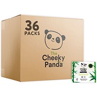 Cheeky Panda Travel Toilet Tissue Bulk Pack, 2-Ply, 150 Sheets Per Pack, Pack of 36