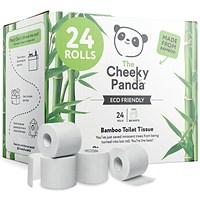 Cheeky Panda Toilet Tissue, 3-Ply, 200 Sheets Per Roll, Pack of 24