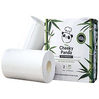 Cheeky Panda Plastic Free Bamboo Kitchen Roll, 2-Ply, 10 Rolls of 100 Sheets