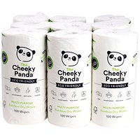 Cheeky Panda Multi-purpose Dry Wipes 100 Wipes (Pack of 10)