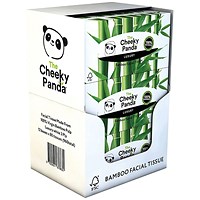 Cheeky Panda Facial Tissues, 3-Ply, 12 Boxes of 80 Sheets