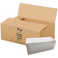 Cheeky Panda 2- Ply Z Fold Flushable Bamboo Hand Towels, Pack of 3000