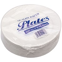Disposable Paper Plates, 7 inch Diameter, Pack of 100