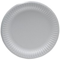 Paper Plate, 228mm, White, Pack of 100