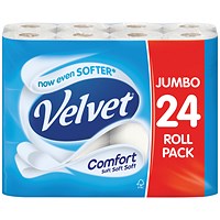Velvet Comfort Toilet Roll 2Ply White (Pack Of 24) 1102049