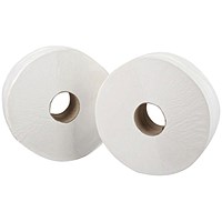 Maxima Mini Jumbo Toilet Roll, 2-Ply, 200 Metre, White, Pack of 12