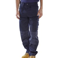 Beeswift Premium Multi Purpose Trousers, Navy Blue, 32T