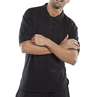 Beeswift Premium Polo Shirt, Black, Large