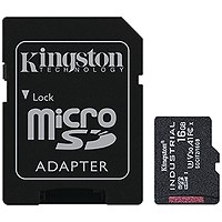 Kingston Industrial MicroSD Memory Card with SD Adapter, 8GB Kingston Industrial MicroSD Memory Card with SD Adapter, 8GB