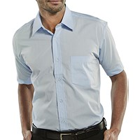 Beeswift Classic Shirt, Short Sleeve, Sky Blue, 17.5