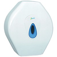 2Work Mini Jumbo Toilet Roll Dispenser, White