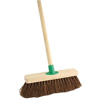 Bentley 12 inch Stiff Bassine Broom with Handle & Bracket