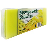 Sponge Scourer Recycled Non-Scratch Heavy Duty - Pack 10