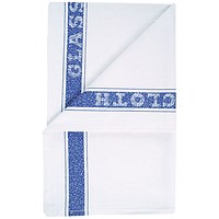 2Work Cotton Glass Cloth, 500x760mm, White and Blue, Pack of 10