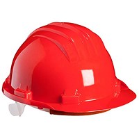 Climax Wheel Ratchet Safety Helmet, Red