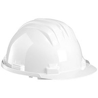 Climax Wheel Ratchet Safety Helmet, White Climax Wheel Ratchet Safety Helmet, White