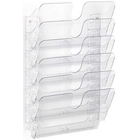 Durable Flexiplus Wall Mounted Landscape Literature Holder A4 Clear (Pack of 6)