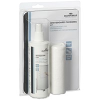 Durable Whiteboard Cleaning Kit, 250ml Pump Spray and Microfibre Cloth Durable Whiteboard Cleaning Kit, 250ml Pump Spray and Microfibre Cloth