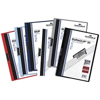 Durable A4 Duraclip Folders, 3mm Spine, Assorted, Pack of 25