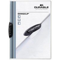 Durable A4 Swingclip Folders, Black, Pack of 25
