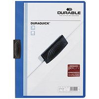 Durable A4 Duraquick Clip Folders, Blue, Pack of 20