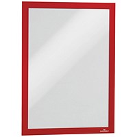 Durable Duraframe, Self Adhesive, A4, Red, Pack of 2