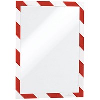Durable Duraframe Security Self Adhesive A4 Red/White (Pack of 2) 4944-132