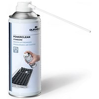 Durable Powerclean Standard 400 Compressed Air Duster, Flammable, 400ml