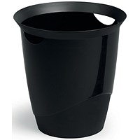Durable Waste Basket Eco 80 Per Cent Recycled Plastic Bin 16 Litre Black