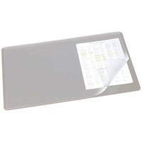 Durable Desk Mat with Transparent Overlay, W530xD400mm, Grey