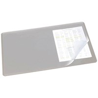 Durable Desk Mat with Clear Overlay 400 x 530mm Grey