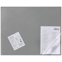 Durable Desk Mat with Clear Overlay 650 x 520mm Grey