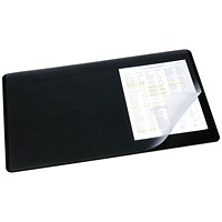 Durable Desk Mat with Transparent Overlay, W530xD400mm, Black
