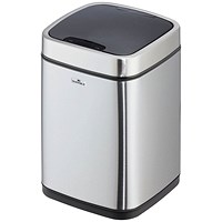 Durable Sensor Waste Bin No Touch Square 6 Litre