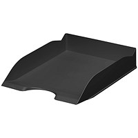 Durable Eco Self-stacking Recycled Letter Tray, Black