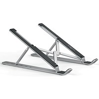 Durable Premium Aluminium Foldable Laptop Stand, Adjustable Tilt, Silver Durable Premium Aluminium Foldable Laptop Stand, Adjustable Tilt, Silver